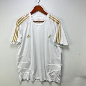 Vintage Adidas Training Jersey White Gold Soccer Shirt XL